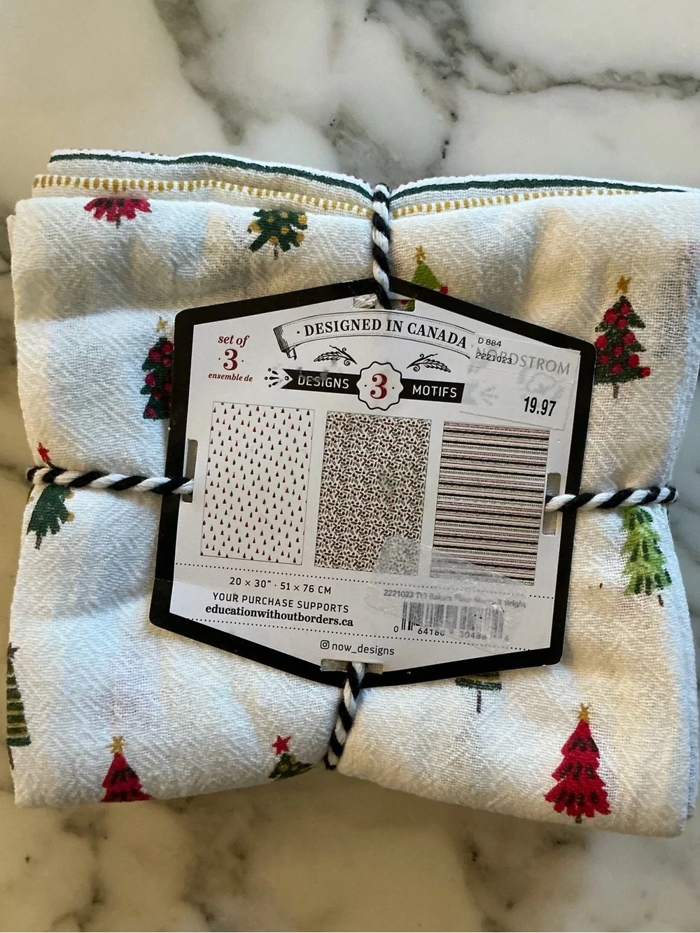 NWT Now Designs Danica Merry & Bright Christmas Flour Sack Kitchen Towels (3)